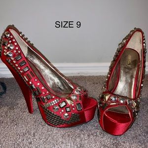 Jeweled Platform Heels/Pumps
